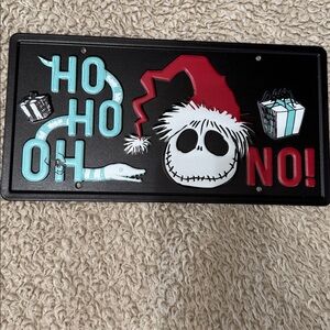 NWT Nightmare Before Christmas Metal Hanging Sign Jack Skellington License Plate